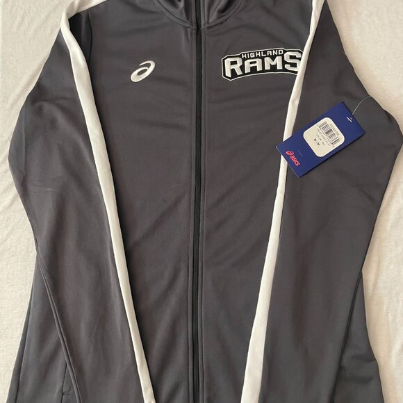 Asics Highland Rams Tricot Full-Zip Warm Up Jacket Women's M Grey A032A755 - Picture 3 of 8